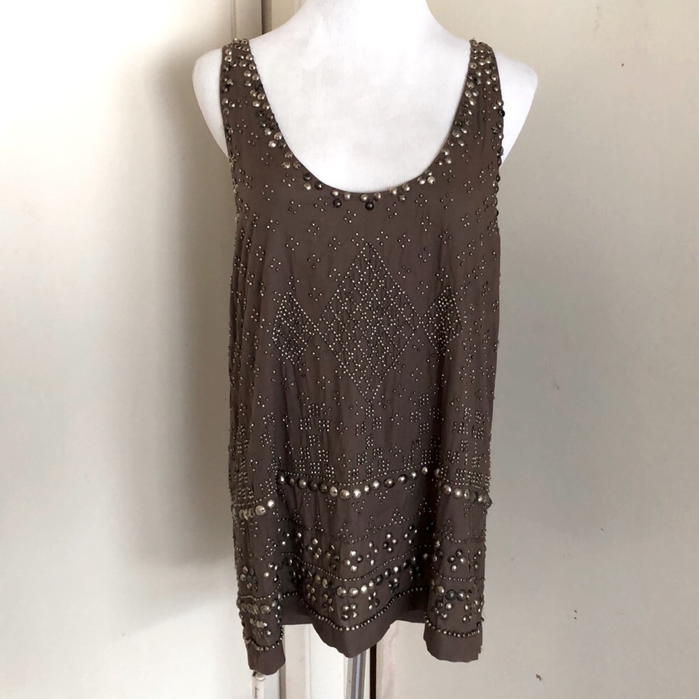 L’agence olive green color top with metal studs size medium MK